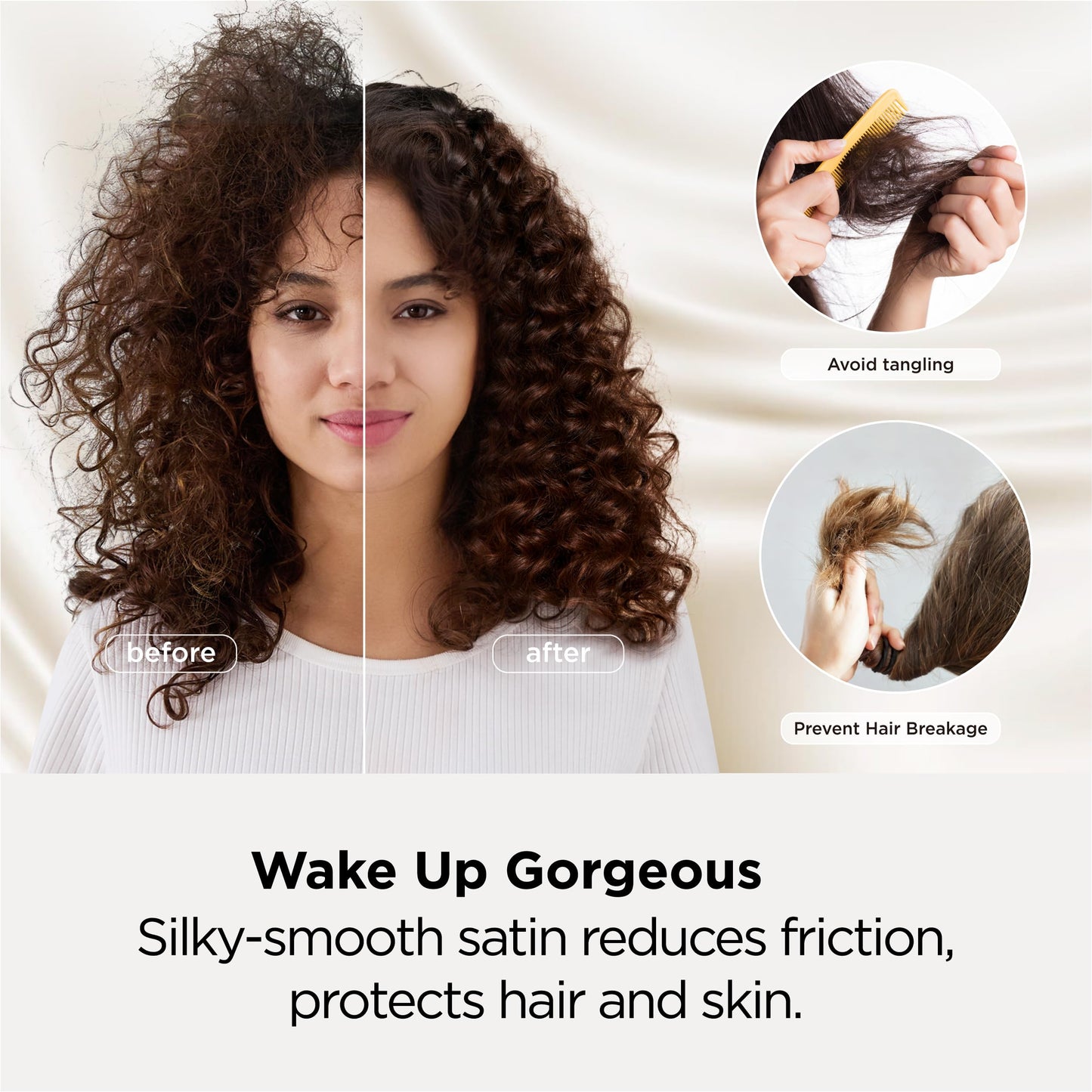 Bedsure Satin Pillow Case Queen Size 2 Pack, Similar to Silk Pillow Cases, Silky Pillowcase Covers for Hair and Skin with Envelope Closure, Gifts for Women Men, Grey, 20x30 Inches