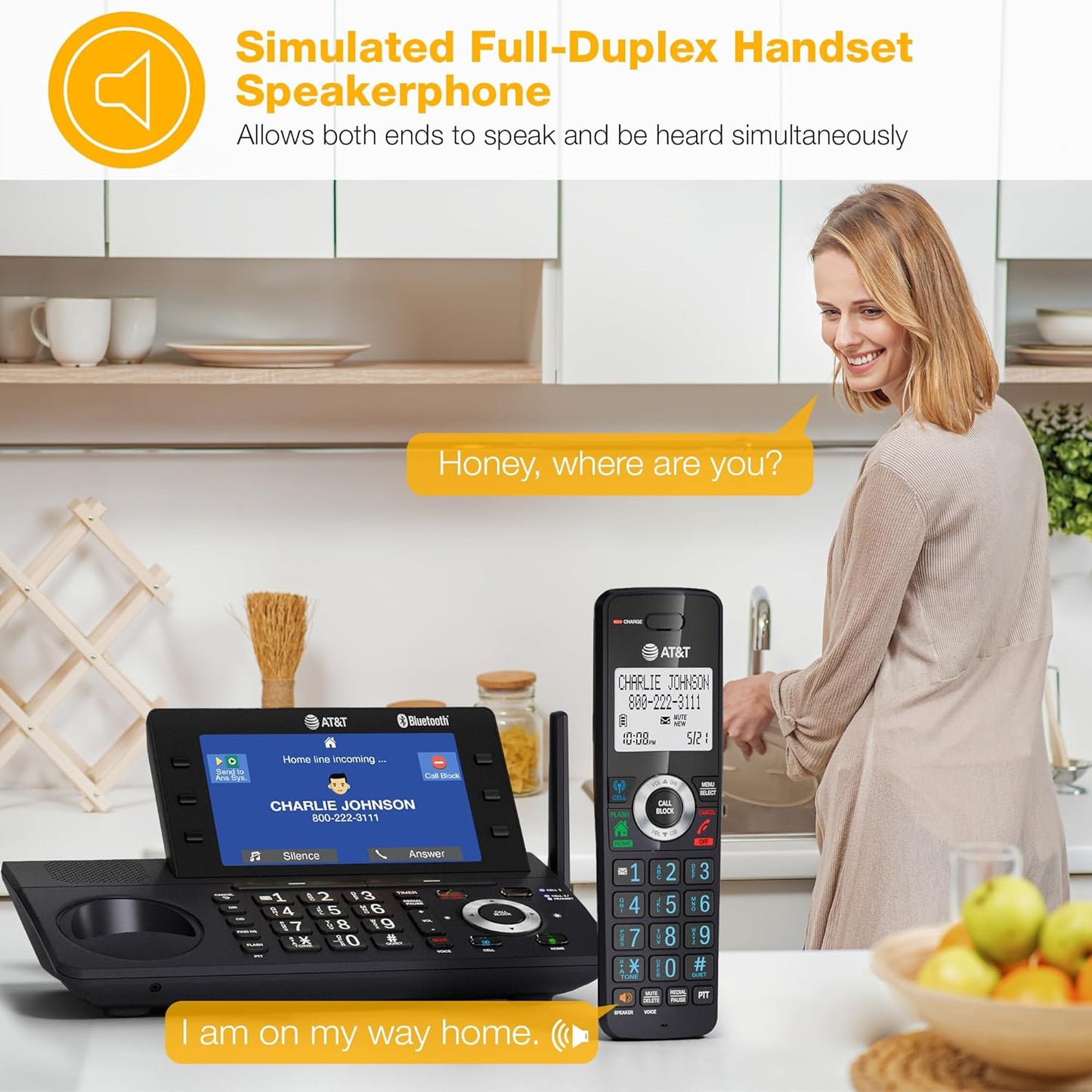 AT&T 4-Handset DECT 6.0 Cordless Home and Business Phone with Answering Machine