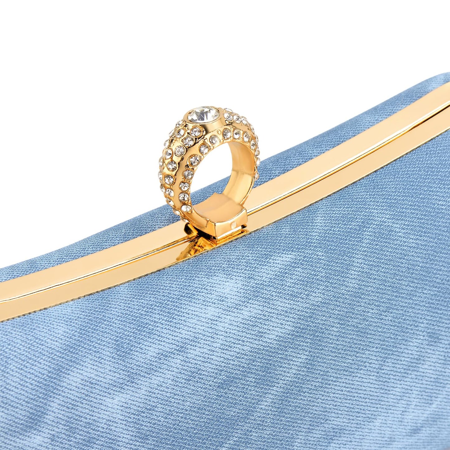 Damen Gold Glitzer Clutch Handtasche Plissierte Abendtasche für Braut Hochzeit Party mit Strassring