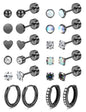 LOLIAS Hypoallergenic Flat Back Earrings for Women-Surgical Steel Earrings for Sensitive Ears 20G Stainless Steel Earring Stacks Small Flatback Stud Hoop Cartilage Earring