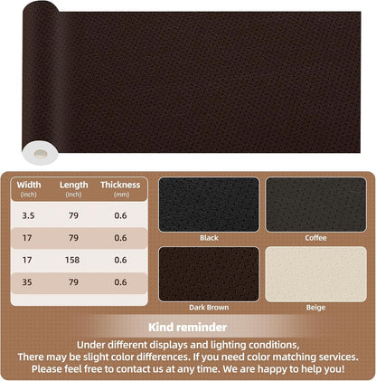 Lederreparatur-Set, 43x200 cm selbstklebender Lederflicken wasserdicht, DIY große Vinyl-Flicken für Sofas, Möbel, Küchenschränke, Wände (Schwarz, 43x200 cm)