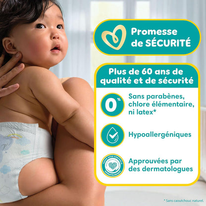 Pampers Swaddlers Windeln, Größe 0 (bis 4,5 kg), 84 Stück, Saugfähig, Hält Babys trocken und bequem, Hautverträgliche Einwegwindel