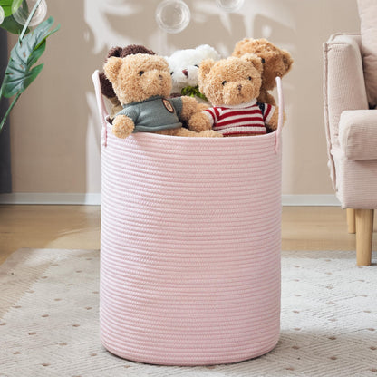 Woven Rope Laundry Hamper Basket by YOUDENOVA, 72L Tall Luandry Basket, Baby Nursery Hamper for Blanket Storage in Bedroom-Large-Jute
