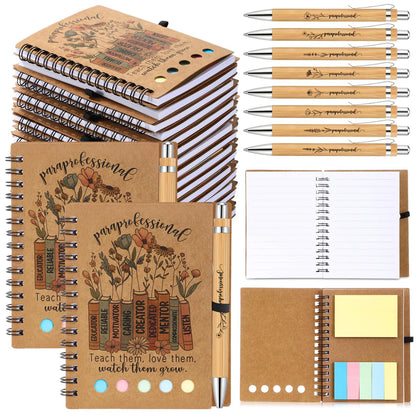 Jetec 48 Set 2026 CNA Week Gifts Bulk Nurse Appreciation Gift Set Small Inspirational Kraft Spiral Nursing Notebooks with Sticky Notes Pens for Healthcare Medical Hospital Coworker Staff Office