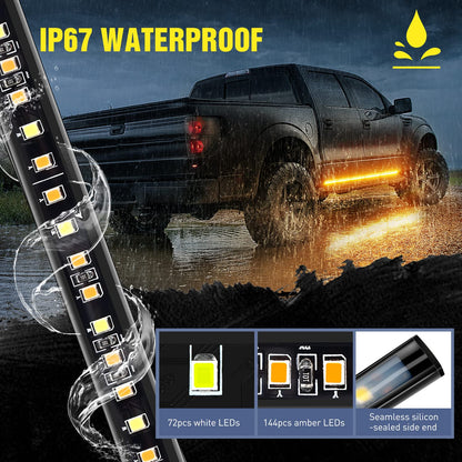 Nilight 4Pcs Car Underglow Neon Accent Strip Lights 252 LEDs RGB 8 Color Sound Active Function Music Mode with Wireless Remote Control Underbody Light Strips for Cars Van SUV Truck