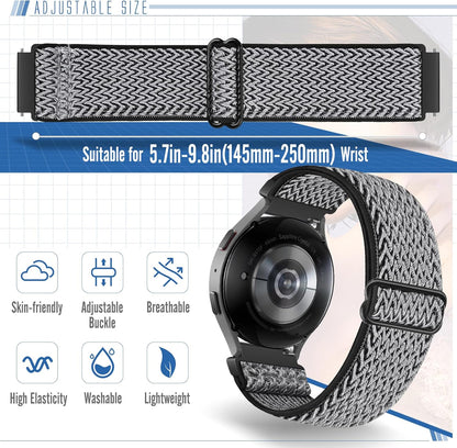 Runostrich Schnellverschluss-Nylon-Uhrenarmband - Breitenwahl - 18mm, 19mm, 20mm, 22mm, 24mm elastische Uhrenarmbänder verstellbares dehnbares Solo Loop Sport Nylon Ersatzarmband für Damen Herren, 3 Stück