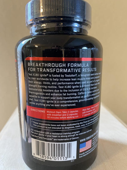 Force Factor Test X180 Ignite 120ct 2-Pack, 240 Count