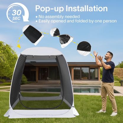 Alvantor Pop Up Screen House Tent, Instant Outdoor Gazebo with Mosquito Netting & UPF 50+ Sun Protection, Portable Canopy Shelter for Patio, Backyard, Camping (2-10 Person)