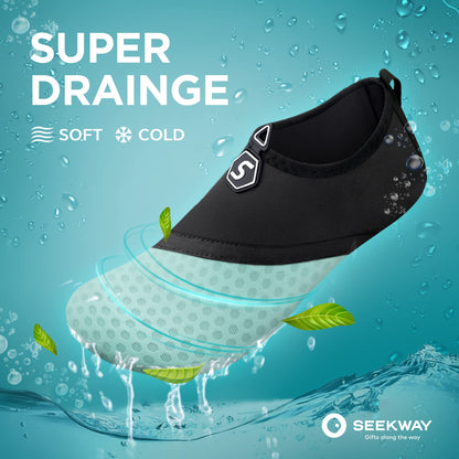 SEEKWAY Wasserschuhe Damen Herren Schnelltrocknend Badeschuhe Aquaschuhe Barfuß Rutschfest Schwimmen Pool Outdoor Surfen Fluss See Yoga