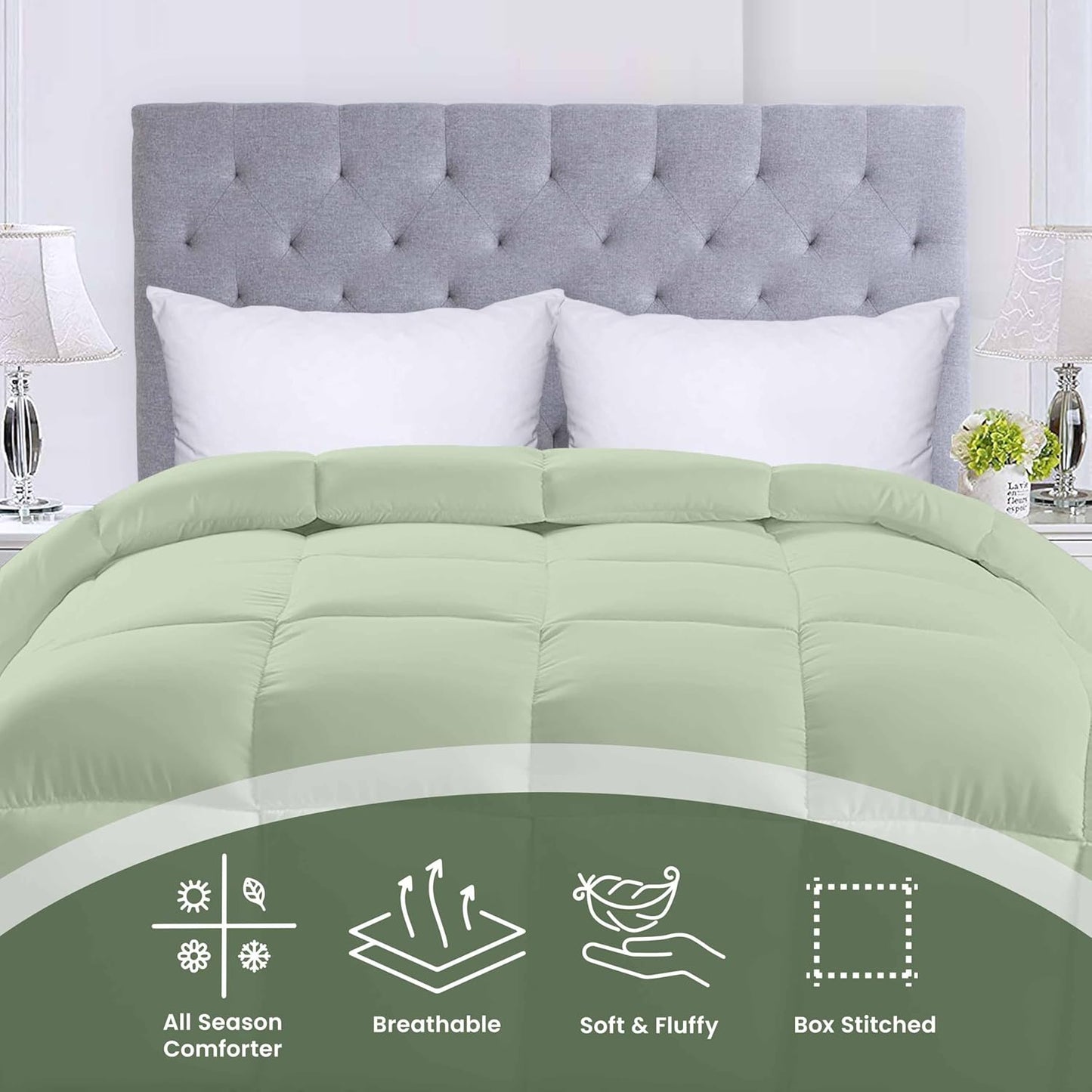 Utopia Bedding Comforter Review: A Soft and Cozy Sage Green Twin Size Duvet Insert