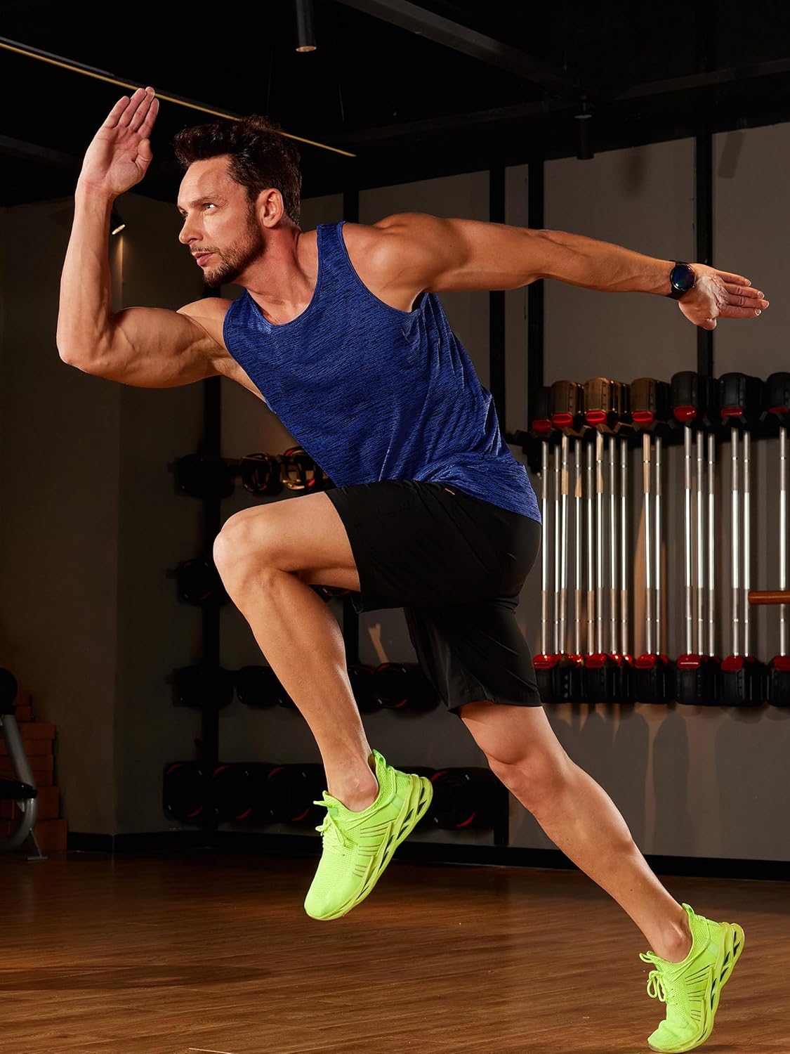 TACVASEN Herren Tanktops Schnelltrocknend Ärmelloses Workout Muskelshirt Sport Bodybuilding Fitness Performance T-Shirts