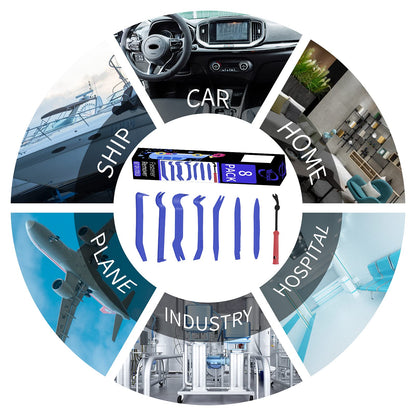 Wetado Trim Removal Tool, Car Upholstery Repair Kit, Car Door Audio Panel Trim Removal Set, Fastener Terminal Remover Tool Set Clips Pry Kit Auto Clip Pliers (8PCS Red)