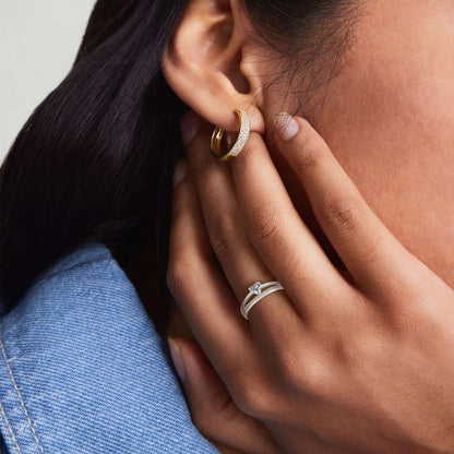 OOOPEL Sterlingsilber Verstellbarer Ring S925 Silberringe für Frauen Zirkonia Twist Liebesknoten Zarter Ring Silber Minimalistischer Offener Fingerring Silber Daumen Sterlingsilberring