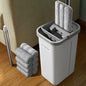 Middle White Bucket #13 + 60" Flat Mop + 8 Pads