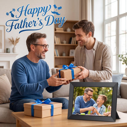 Frameo 10.1 Inch WiFi Digital Picture Frame, Smart Cloud Electronic Photo Frame with HD IPS Touch Screen Slideshow 32GB Memory Auto-Rotate Wall Mount, Share Photos/Videos from Phone - Gifts for Mom