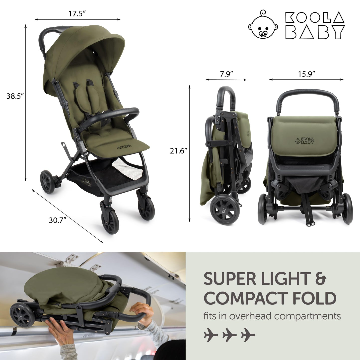 Lightweight Travel Stroller for Baby & Toddlers - Easy Fold & Compact Stroller with Canopy, Storage Basket, Multi-Position Recline & Convenient One-Hand Fold (Grey)