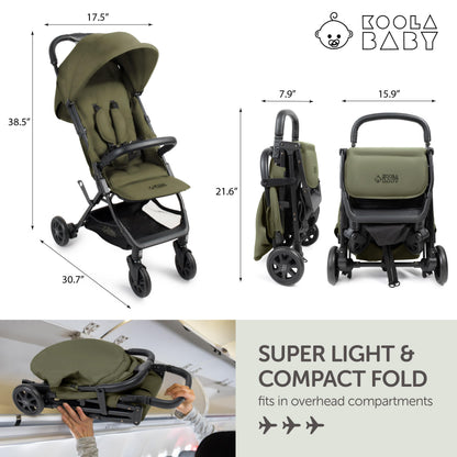 Lightweight Travel Stroller for Baby & Toddlers - Easy Fold & Compact Stroller with Canopy, Storage Basket, Multi-Position Recline & Convenient One-Hand Fold (Grey)
