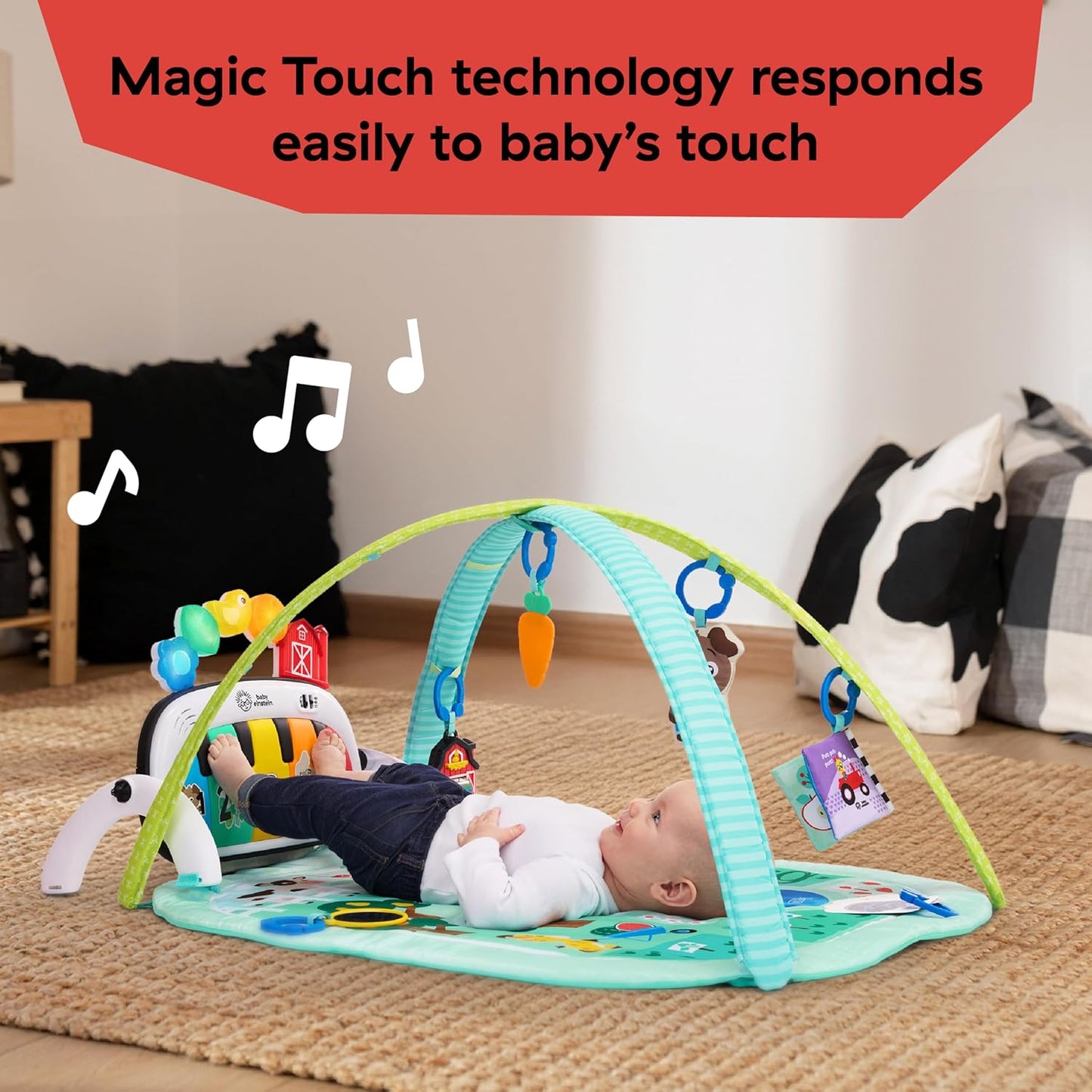 Baby Einstein 4-in-1 Kickin' Tunes Musik- und Sprachspielmatte und Klavier-Bauchlage-Aktivitätsmatte