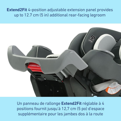 Graco Extend2Fit Kindersitz, 2-in-1 vorwärts- und rückwärtsgerichteter Babysitz, 1,8-30 kg (4-65 lb), Carter