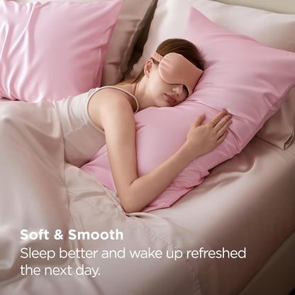 Bedsure Satin-Kissenbezug, Queen-Size, 2er-Pack, Seidenkissenbezügen ähnlich, seidige Kissenhüllen mit Hotelverschluss, Raumdeko, Valentinsgeschenke für Frauen und Männer, Grau, 50x75 cm