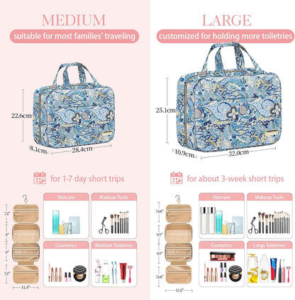 HOTOR Kulturtasche für Reisen - Kulturtasche mit Aufhängehaken für Damen & Herren, Kosmetiktasche/Großes Fach, Wasserdicht für Reiseaccessoires, Reiseutensilien, Klein, Schwarz