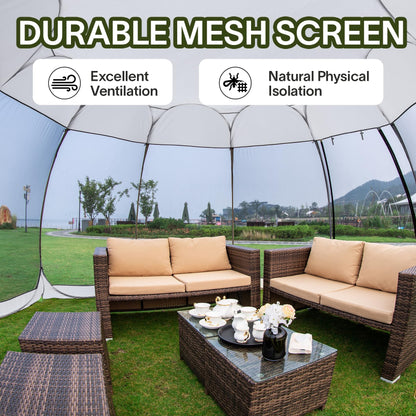 Alvantor Pop Up Screen House Tent, Instant Outdoor Gazebo with Mosquito Netting & UPF 50+ Sun Protection, Portable Canopy Shelter for Patio, Backyard, Camping (2-10 Person)