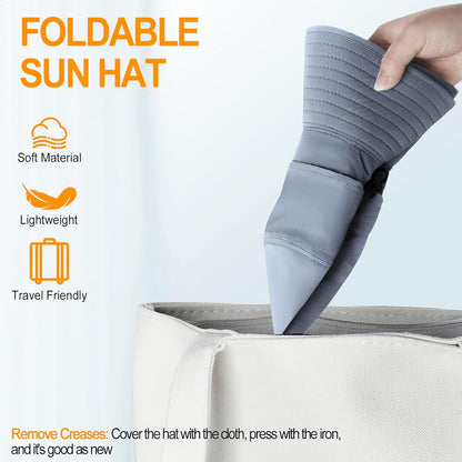 Sonnenhut für Herren und Damen UPF 50+ Schutz – Breiter Krempenhut für Outdoor-Wandern, Wasserabweisender faltbarer Hut zum Angeln