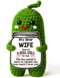 MAMAGIFTREE Fathers Day Dad Birthday Gifts from Daughter or Son,Handmade Crochet Pickle -I Love Best Daddy Ever Gift Thank You Daddy Funny Emotional Care Desk Decor