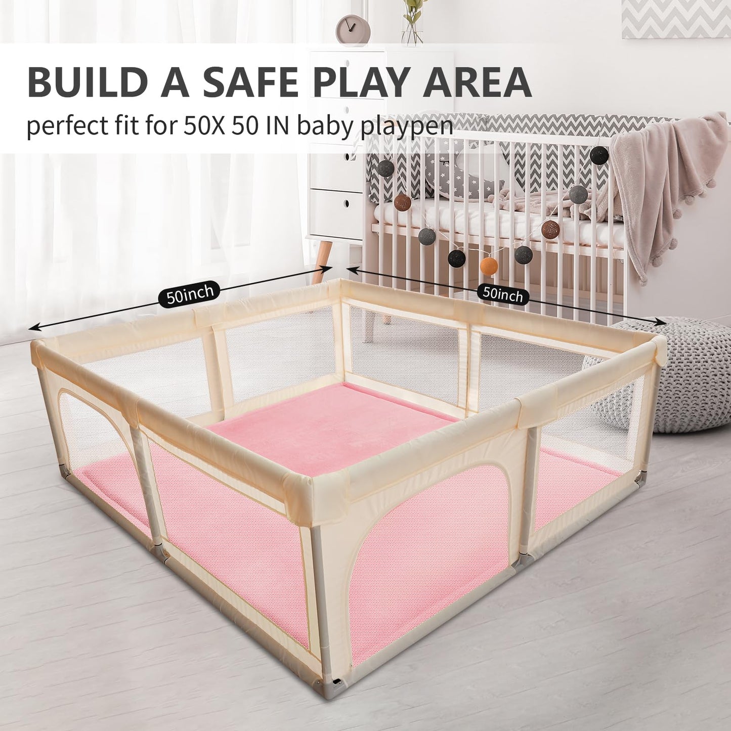 Huloo Sleep Ultra Soft Baby Spielmatte für den Boden, 3,3 cm dicke Elasti-Foam 127x127 cm Laufgittermatte für Kleinkinder, rutschfeste Rückseite, sicher zum Krabbeln und für die Bauchlage, Tatami-Stil (Dunkelgrau)