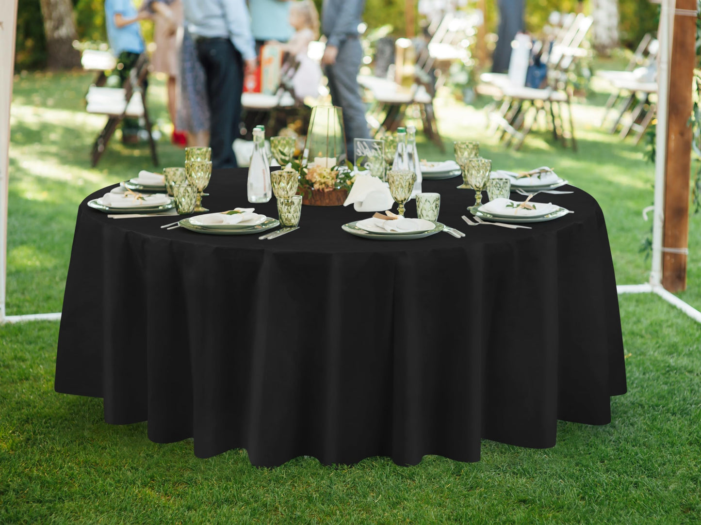 Utopia Kitchen Einweg-Tischdecke aus Kunststoff (12er Pack – 137x274 cm) Weiß Rechteckige Tischdecke Wasserdicht Schmutzabweisend Party-Tischdecke