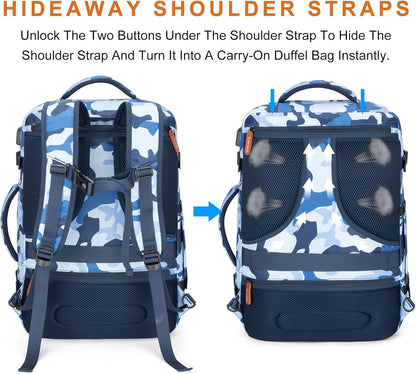 Lumesner Handgepäck Rucksack, extra großer 40L Flugzugelassener Reiserucksack für Damen & Herren