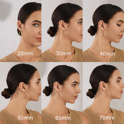 Große Gold Creolen für Frauen, Hypoallergene Dünne Gold Creolen, Sterling Silber Creolen für Damen, Extra Große, Mittelgroße, Große Creolen
