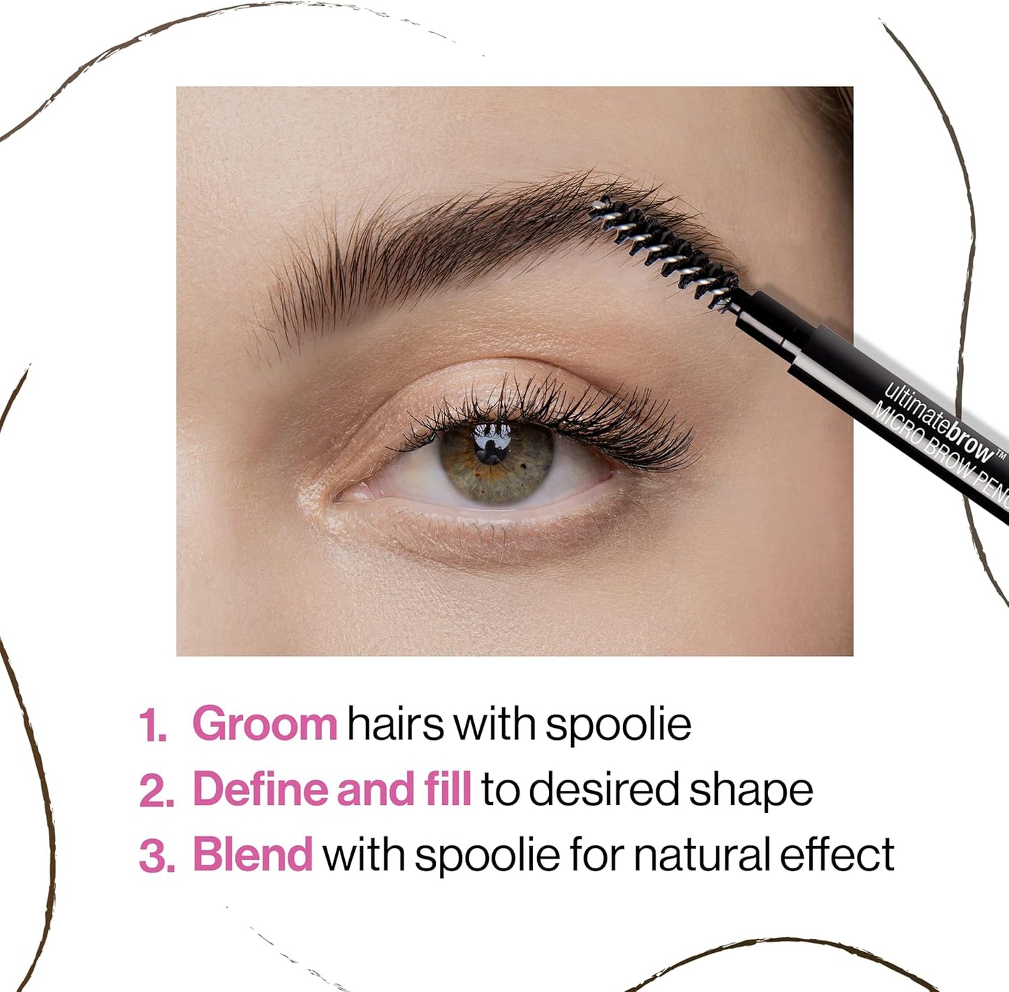 wet n wild Ultimate Eyebrow Retractable Definer Pencil, doppelseitig, feine Spitze, formt, definiert, füllt Augenbrauen aus - Dark Brown