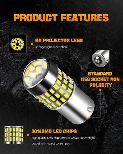 LUYED 3157 LED Bulbs Reverse Light Xenon White 1800 Lumens Super Bright 78 SMD 3056 3156 3057 4157 LED Bulbs,Used for Back Up Reverse Lights,Brake Lights,Tail Lights,Turn Signal Lights,Pack of 2