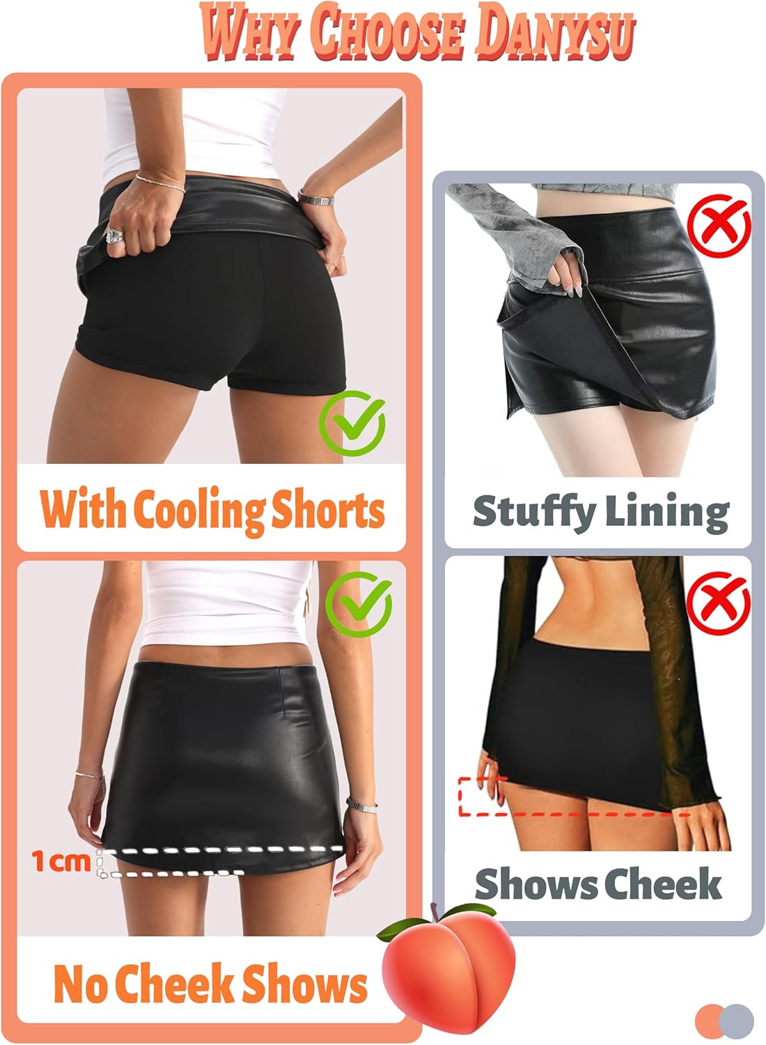 Danysu Dehnbare Mini Skorts Mid Waist Rock mit Shorts Seitenschlitz 2025 Sport Alltag Ausgeh-Outfits