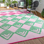 Lahome Outdoor Rugs 8x10 Waterproof, Reversible Outdoor Plastic Straw Rug for Camping Patio, RV Outdoor Rugs Outside, Outdoor Carpet for Porch Deck Backyard Picnic(Blue/Yellow,8'x 10')