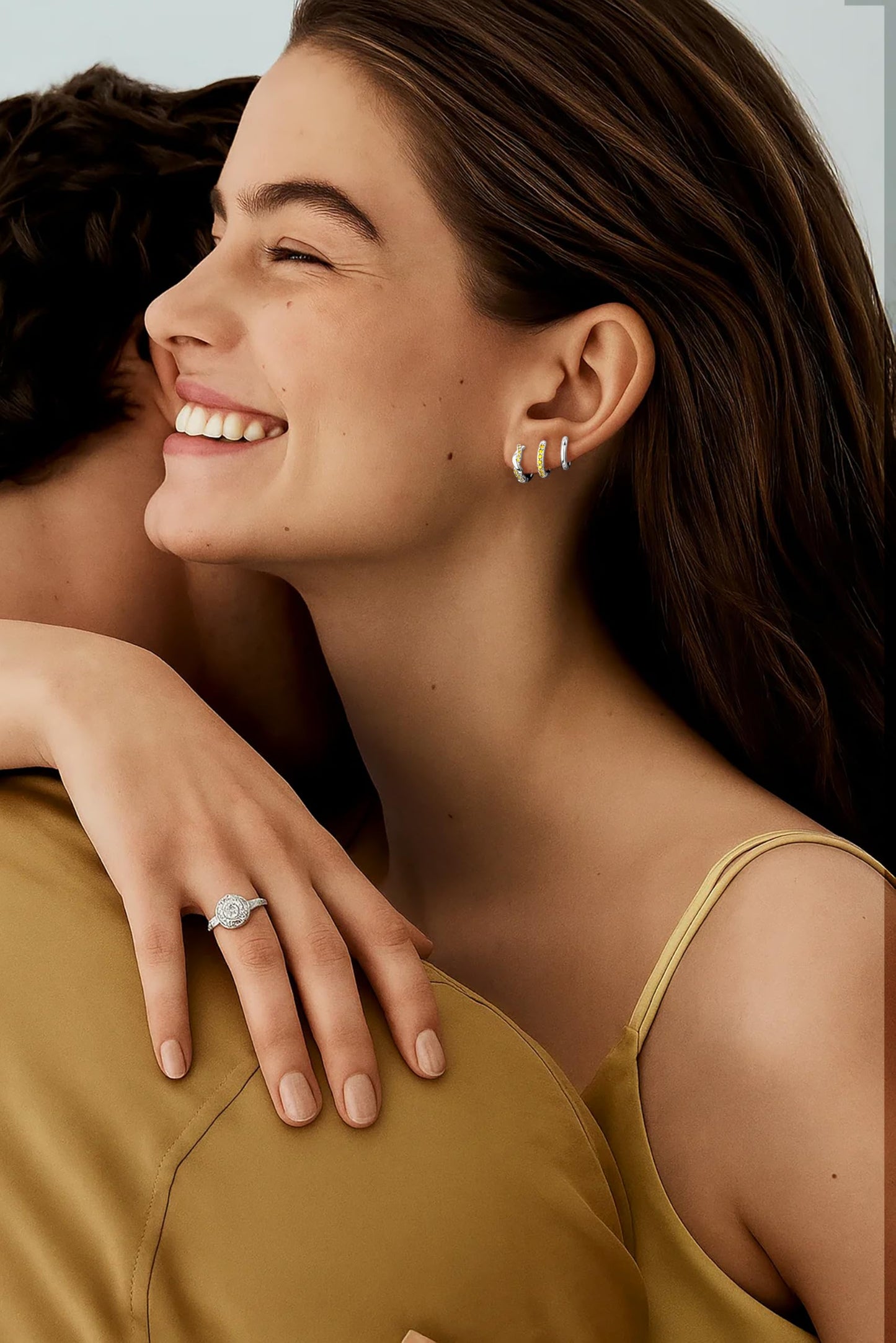 Inerney 14K Gold Plated Huggie Hoop Earrings for Women, Small Sterling Silver Earring Set Hypoallergenic Cartilage Helix Stacks, Mini Dainty Cute Trendy Birthstone Jewelry Gift for Multiple Piercings