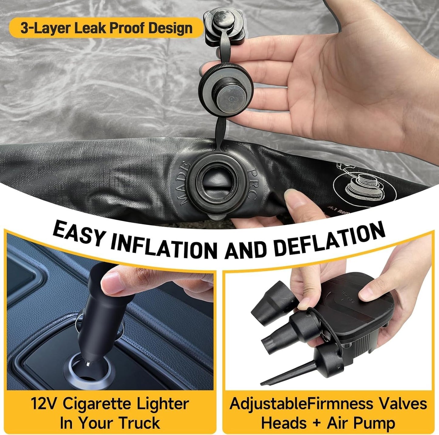 Umbrauto Car Air Mattress Backseat| Inflatable Truck Back Seat Camping Airbed for SUV Rear Seat, Blow Up Sleeping Travel Bed for Van Trunk with Pump & Pillows