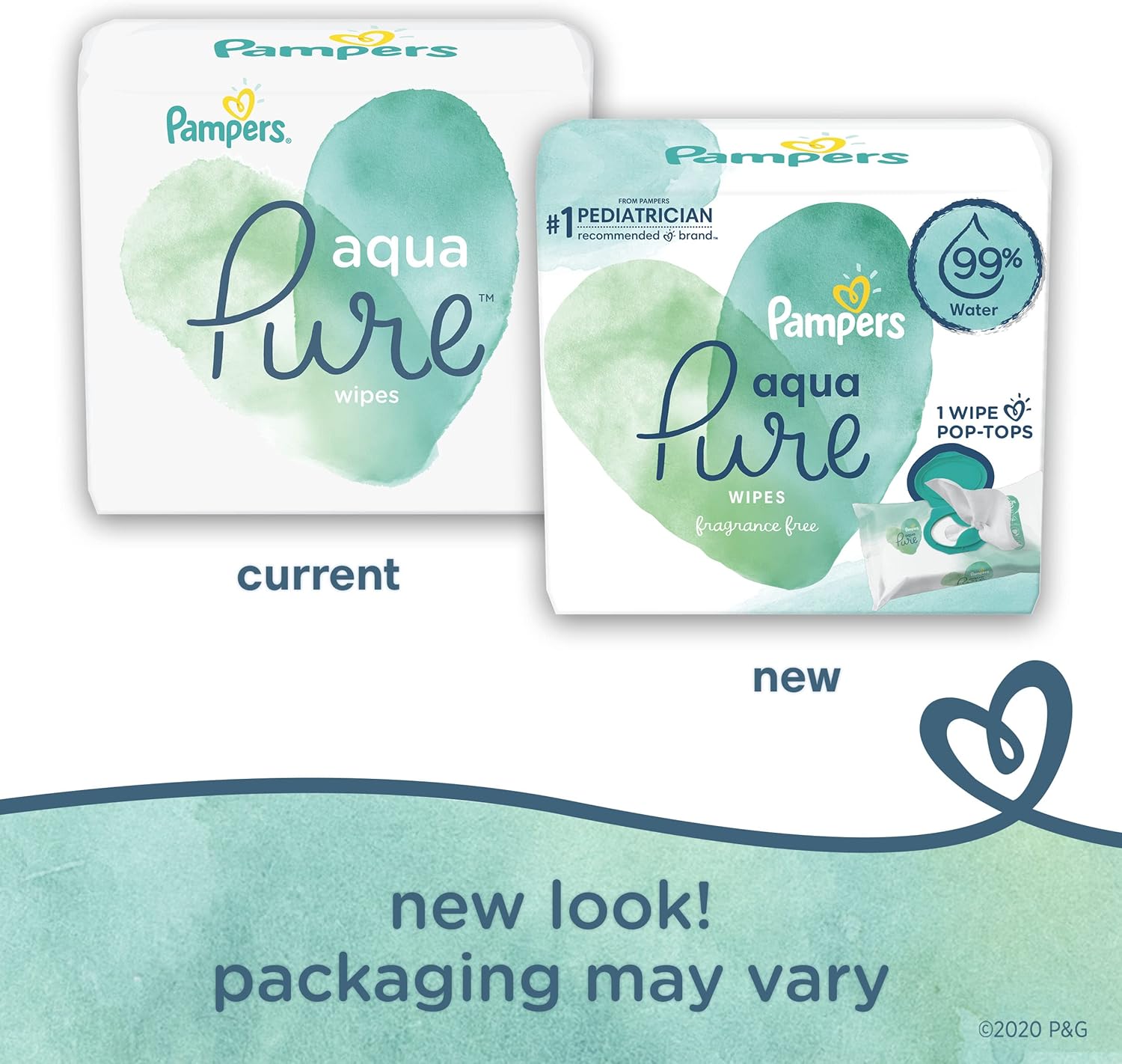 Pampers Aqua Pure Sensitive Baby Wipes 12X Pop-Top 560 Count