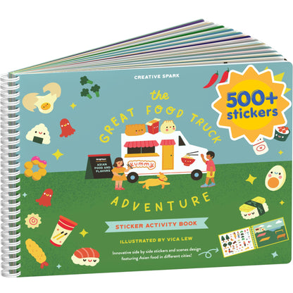 CUPKIN Animals Habitat 500+ Kids Sticker Book Toddler Airplane Travel Activity Coloring and Sticker Book, Road Trip Essentials, 12 Coloring Pages + 12 Scenes for Ages 2–8 Years