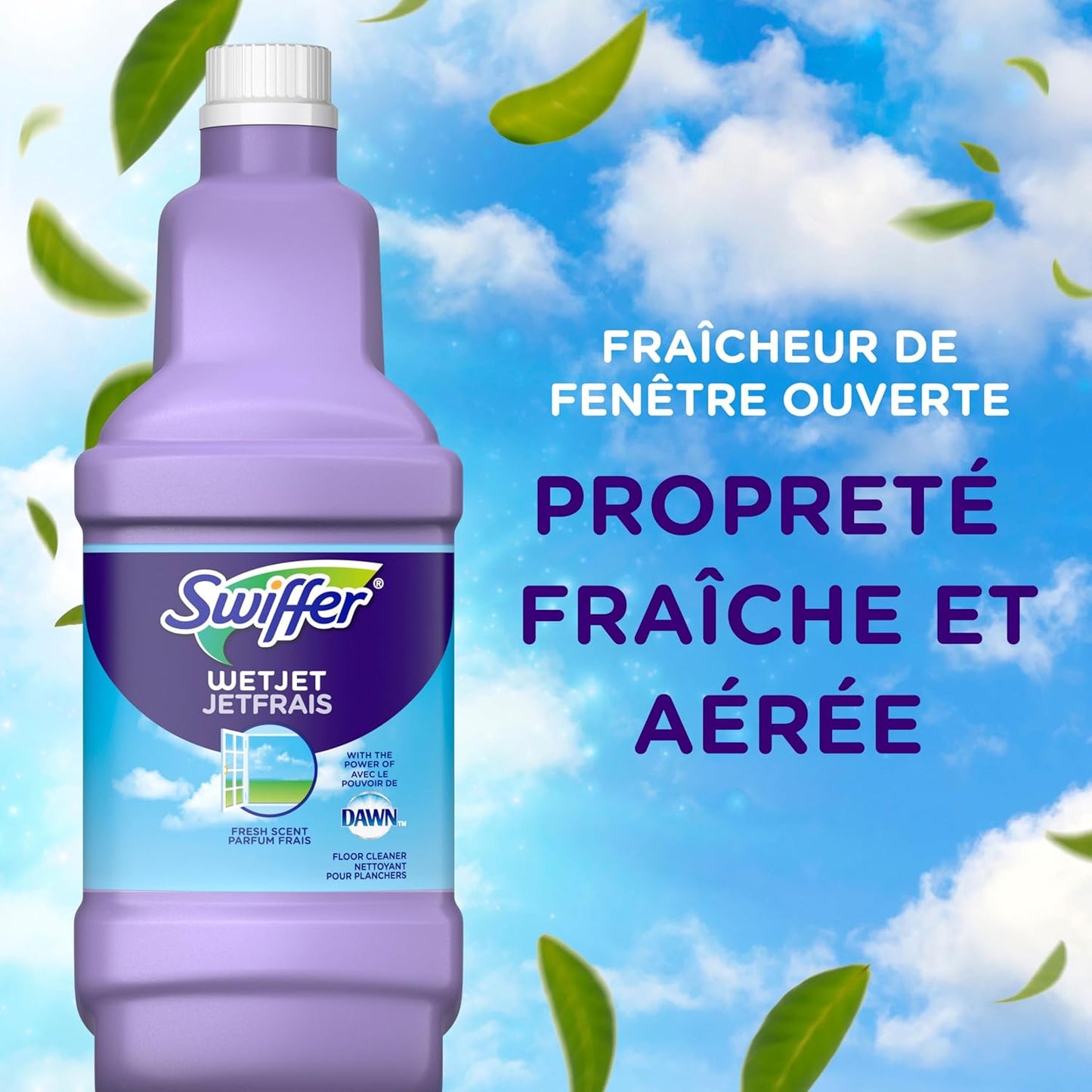 Swiffer WetJet Multi-Surface Bodenreiniger Nachfüllpackung mit der Kraft von Dawn, "Open-Window Fresh", 2 Stück, je 1,25 l