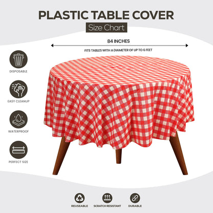 Utopia Kitchen Einweg-Tischdecke aus Kunststoff (12er Pack – 137x274 cm) Weiß Rechteckige Tischdecke Wasserdicht Schmutzabweisend Party-Tischdecke