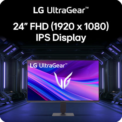 LG 24G411A-B 24 Zoll Ultragear Full HD (1920 x 1080) IPS Gaming Monitor, 144Hz (Übertaktet), 1ms MBR, NVIDIA G-Sync Kompatibel, AMD FreeSync, HDR10, HDMI, DisplayPort, Schlanker Standfuß, Schwarz