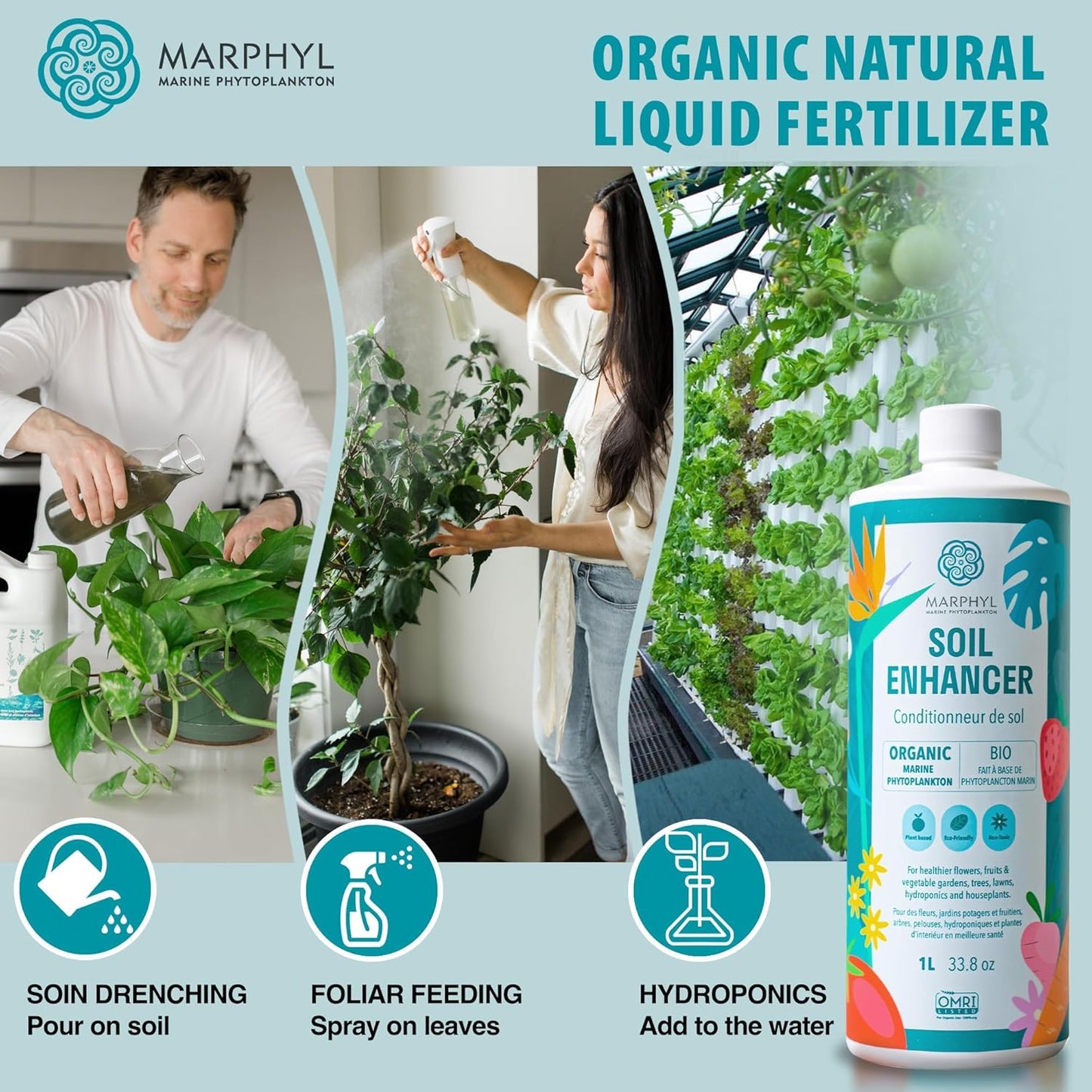 MARPHYL Universaldünger – Organischer, nährstoffreicher Dünger & Bodenverbesserer für Zimmer- & Gartenblumen, Gemüse, Sukkulenten, Bambus & Hydrokulturen