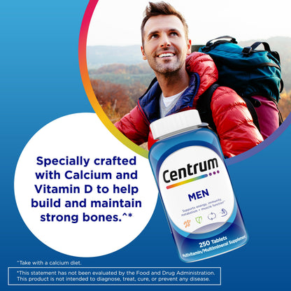 Centrum Multivitamin for Men, Multivitamin/Multimineral Supplement with Vitamin D3, B Vitamins and Antioxidants, Gluten Free, Non-GMO Ingredients -Tablet 200 Count (Pack of 12)