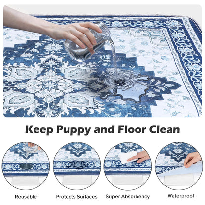 INVENHO Washable Pee Pads for Dogs 72"x72" Reusable Dog Pads Extra Large Upgrade Non-Slip Dog Pee Pads Heavy Absorbency Puppy Pee Pads Quick Dry Whelping Pads/Waterproof Puppy Training Pad