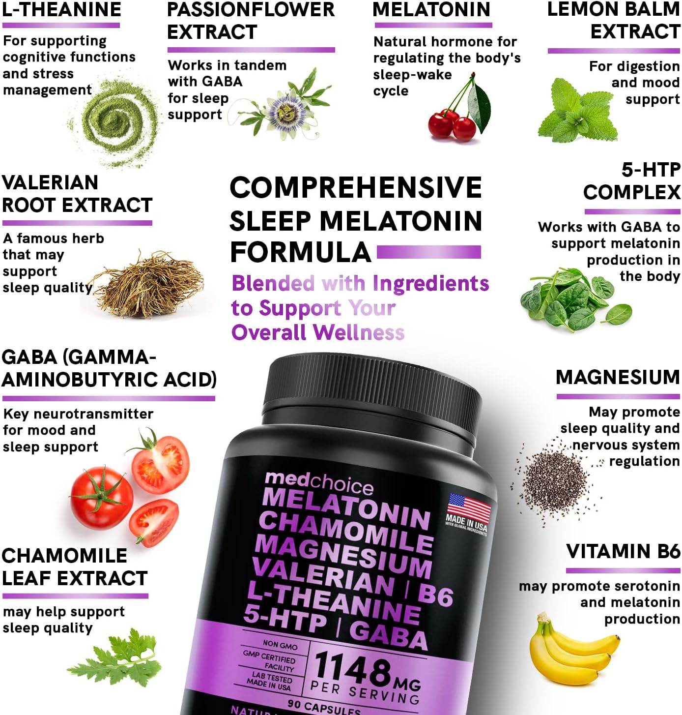 MEDCHOICE Turmeric & Ginger (120ct), Sleep Melatonin (180ct), and Nootropic Brain (120ct) Supplement Bundle - Wellness Trio for Brain, Sleep, & Immune Support - Vegan, Non-GMO, Gluten-Free