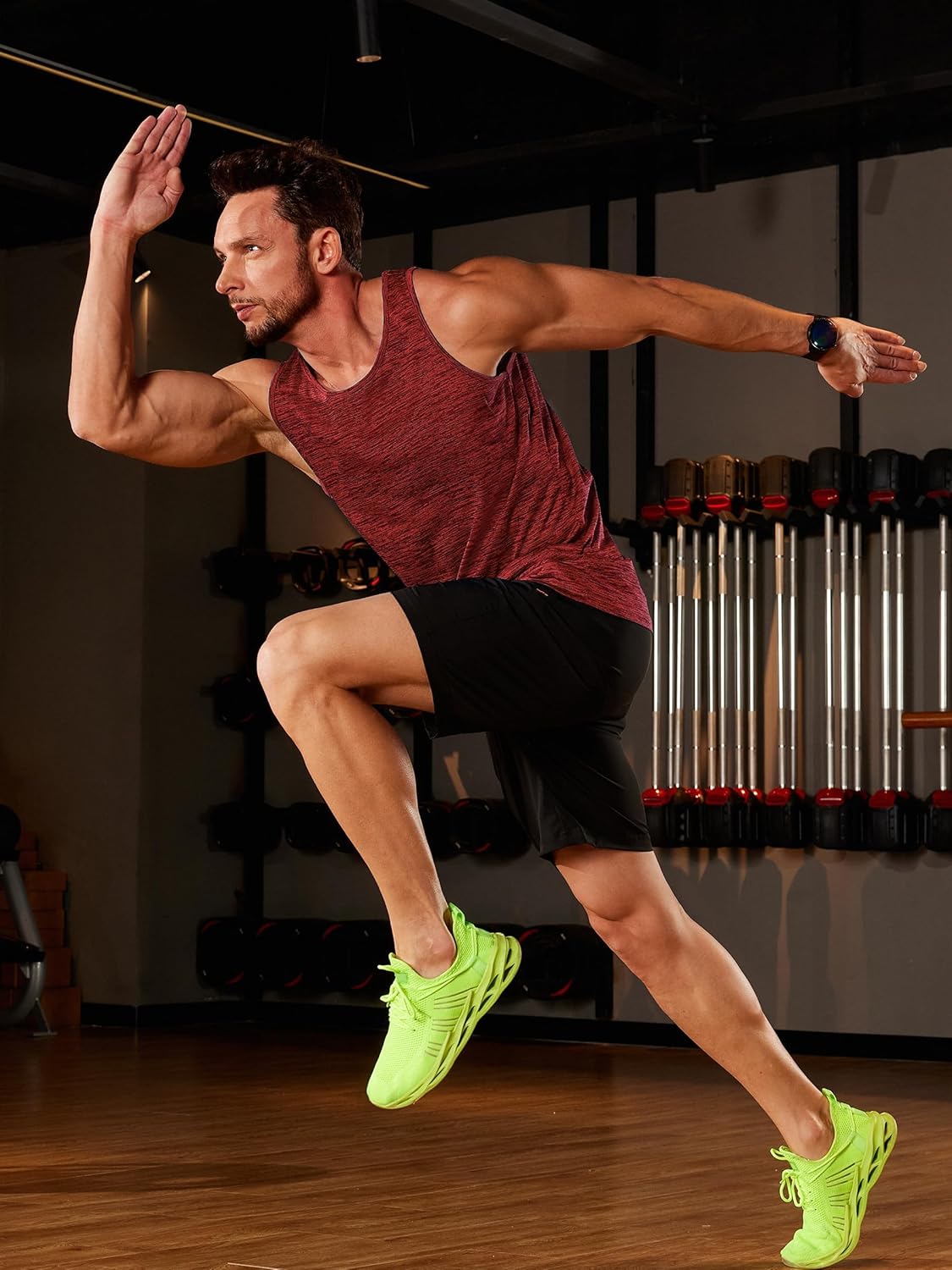 TACVASEN Herren Tanktops Schnelltrocknend Ärmelloses Workout Muskelshirt Sport Bodybuilding Fitness Performance T-Shirts