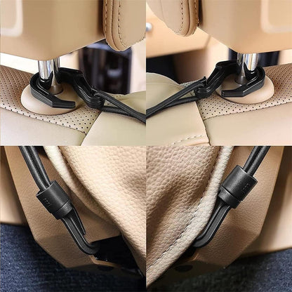 WENOVL Organizador de malla de 3 capas para coche, Red trasera de asiento, Barrera para mascotas y niños en el asiento trasero, Soporte de tejido para carga y bolso, Bolsa de red de almacenamiento para conductor