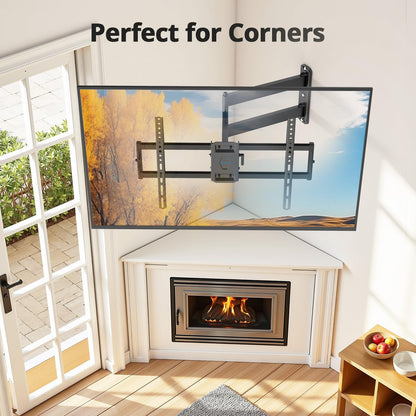 USX STAR Corner TV Wall Mount Long Arm TV Mount Bracket for 37-84 Inch TVs, Full Motion TVs Wall Mounts with 32” Articulating Arms Extension & Tilt & Swivel, Max VESA 600x400mm, Holds up to 100 lbs
